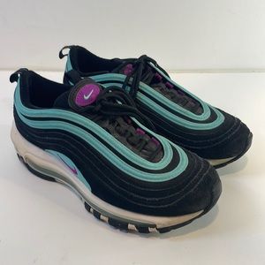 Nike Air Max 97 Womens 5.5Y Youth Shoes Black Blue Purple Athletic Sneakers